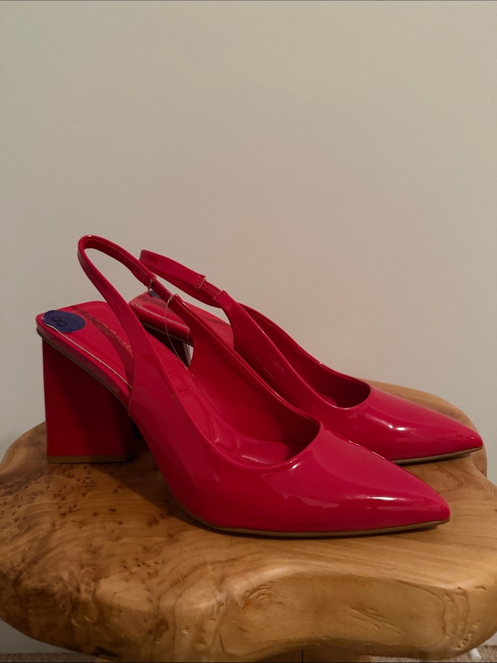 NWOT Women’s Red Patent Slingback Block Heel Pumps